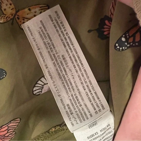 Abercrombie & Fitch Olive Butterfly Mini Dress Size Small - Picture 8 of 12